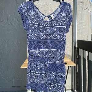 Forever 21 Blue Tribal Print Romper